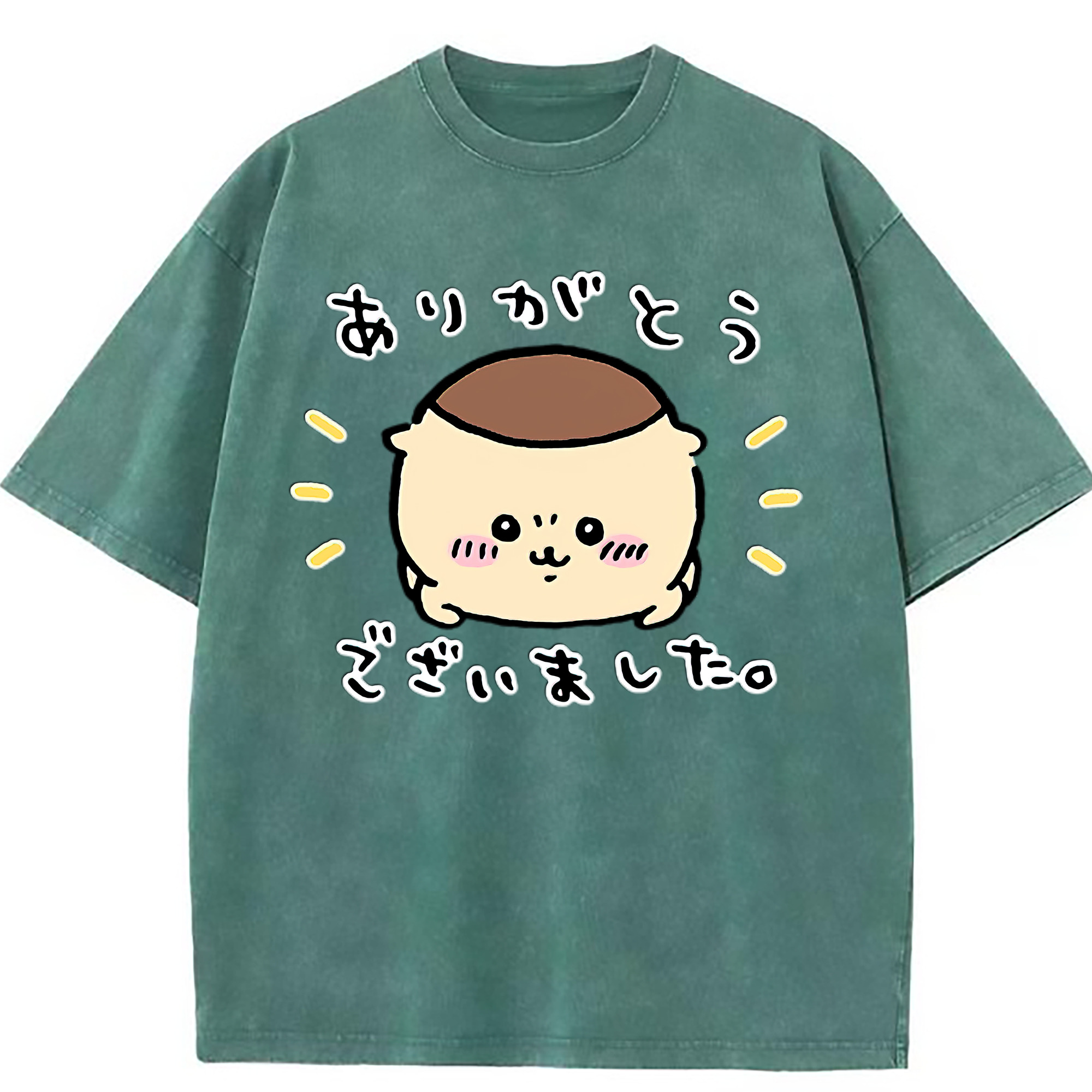 （画像用） ちいかわ くりまんじゅう Chii-kawa kuri manjū 綿100% ヴィンテージ風 半袖Tシャツ（フロントプリント）